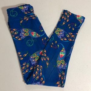 LuLaRoe Peacock Leggings (S/M)